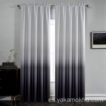 Cortinas Ombre negras con bolsillo para barra